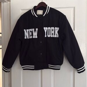 Women’s bomber jacket, Khaki & Blue, size XS, color BLACK, MWT